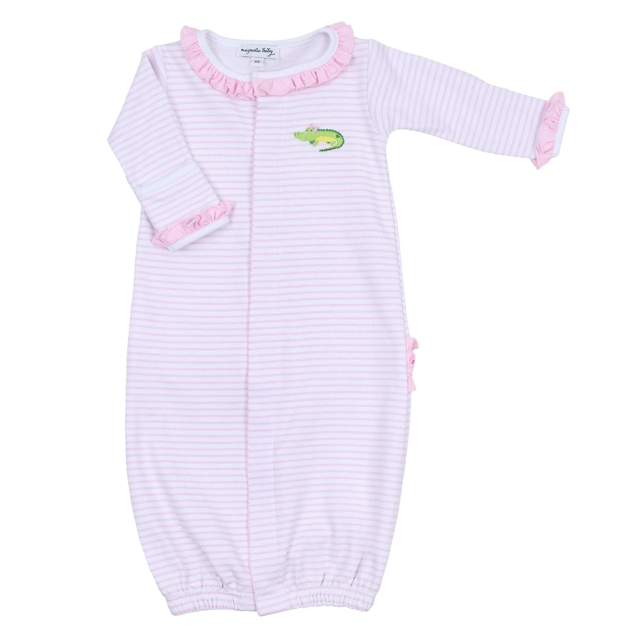 Alligator Friends Pink Embroidered Ruffle Converter